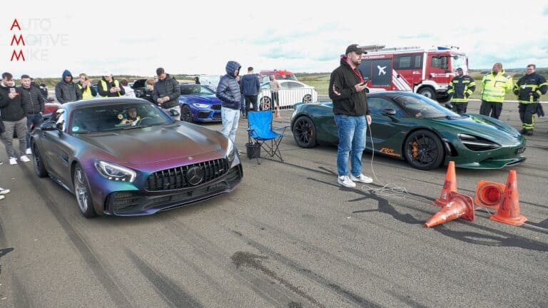 1400HP Mercedes-AMG GT R QM vs 900HP McLaren 750S + SPIN! 1400HP Mercedes-AMG GT R QM vs 900HP McLaren 750S + SPIN!