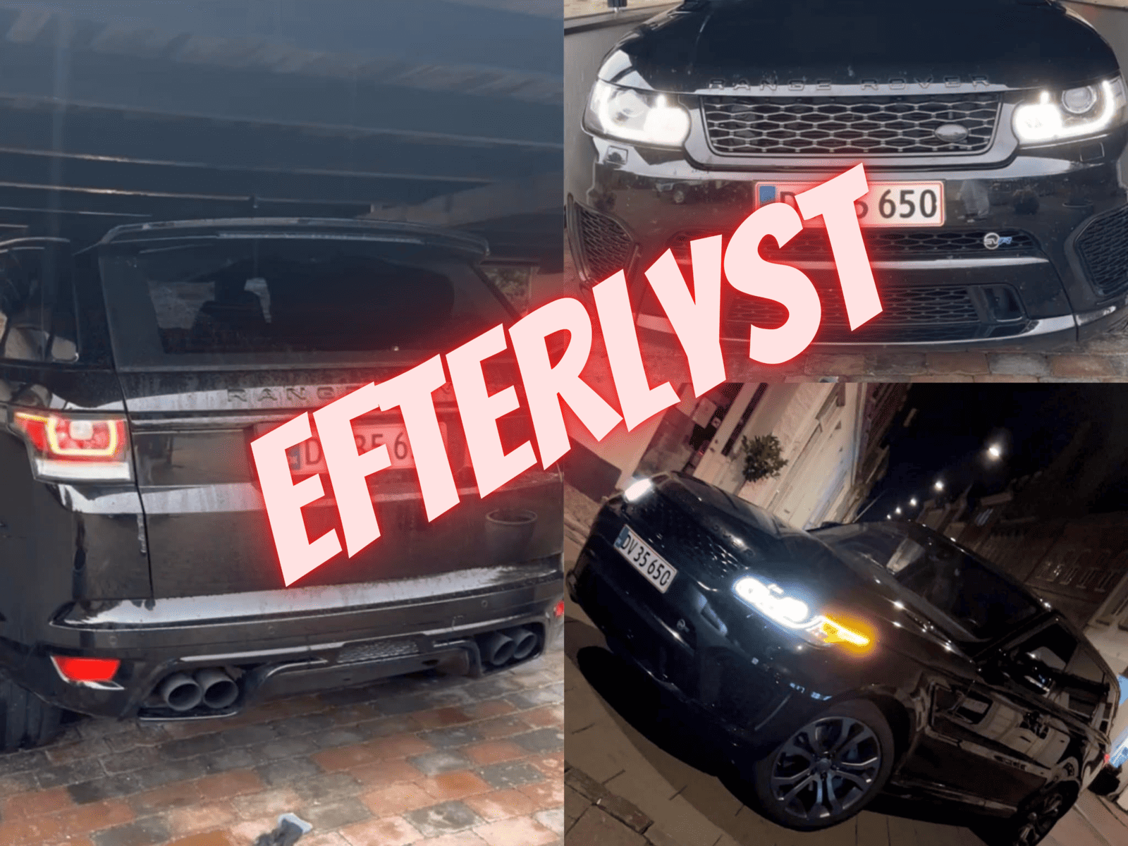 Sort Range Rover Sport SVR savnes i Helsingør