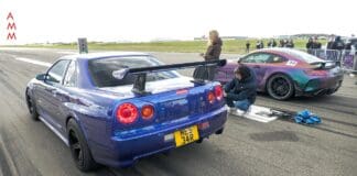 2000HP Nissan Skyline GT-R R34 vs 1400HP Mercedes-AMG GT R 2000HP Nissan Skyline GT-R R34 vs 1400HP Mercedes-AMG GT R