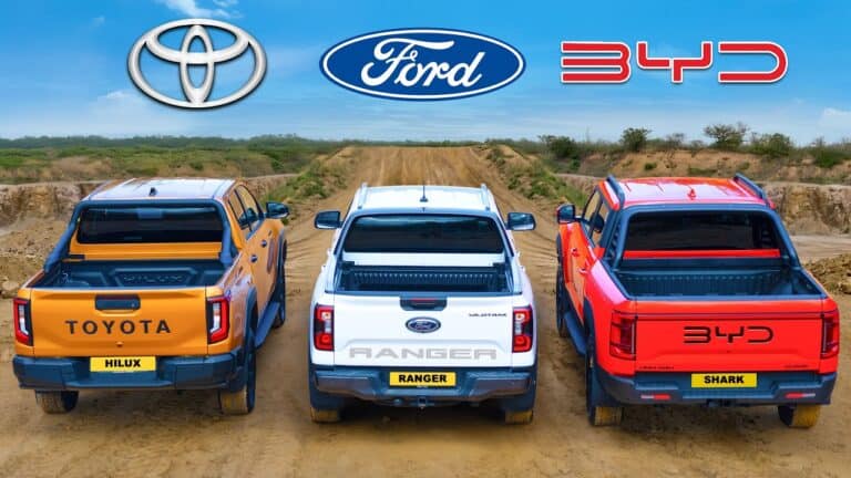 New Toyota Hilux v Ford Ranger v BYD Shark 6: OFF-ROAD BATTLE