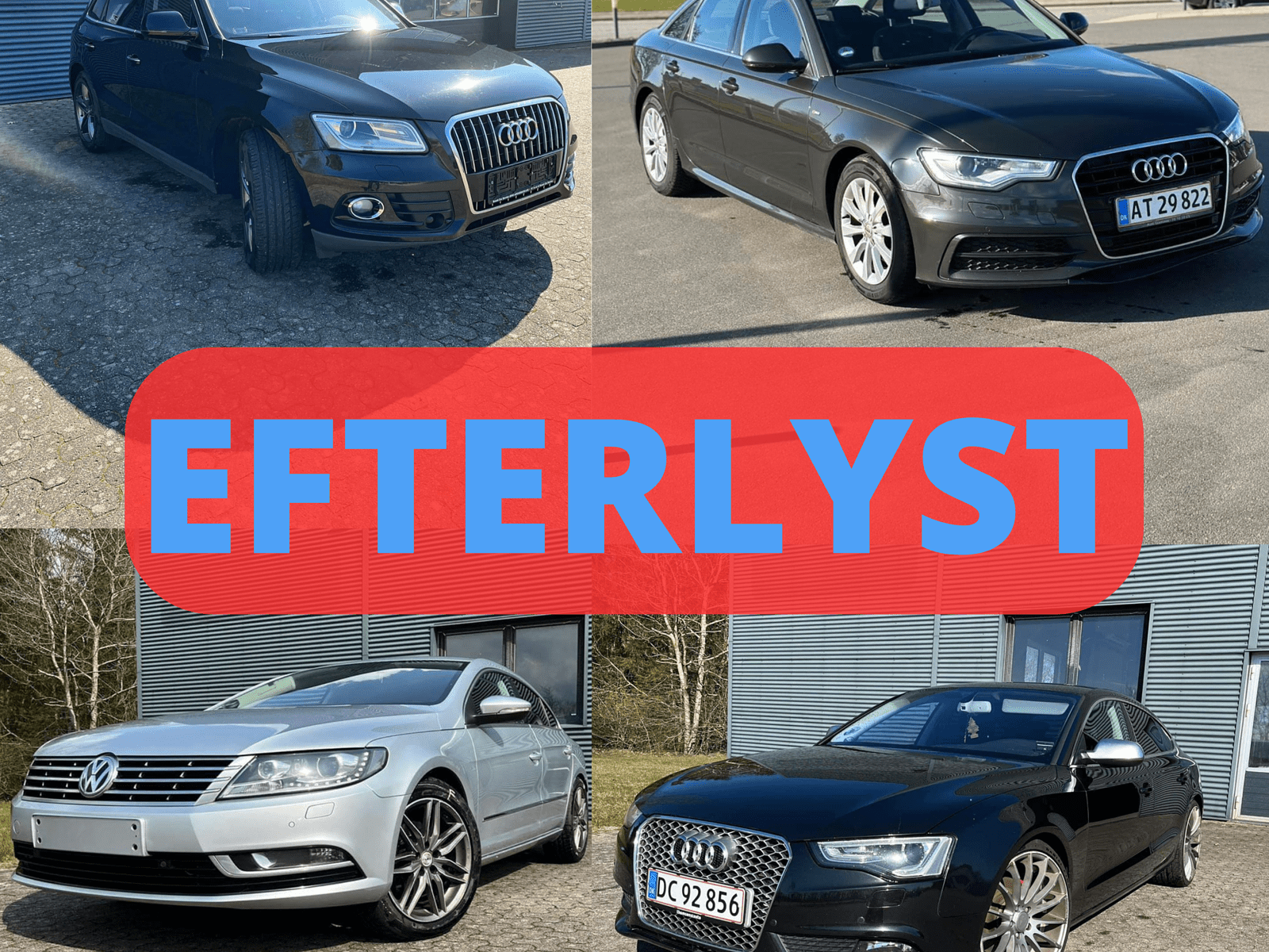 EFTERLYST: Hjælp politiet med at finde stjålne Audi- og Volkswagen-biler