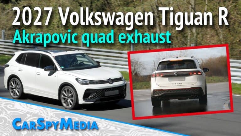 2027 Volkswagen Tiguan R Prototype With Akrapovic Quad Exhaust Caught Testing At the Nürburgring
